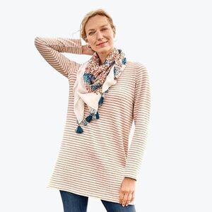 J. Jill Women's Size MEDIUM Cotton Stripped Knit Sweater Tunic Shirt